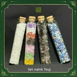 Lọ Thuỷ Tinh Thạch Anh Vụn Phong Thuỷ
