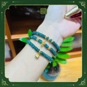 Chuỗi Lam Ngọc Bánh Xe Mix Cham Bạc Xi Vàng