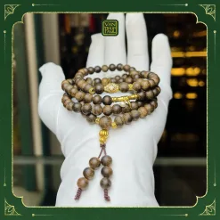 Vòng Trầm Hương Hải Nam 10 Li Mix Charm Vàng 18K