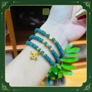 Chuỗi Lam Ngọc Bánh Xe Mix Cham Bạc Xi Vàng