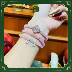 Chuỗi Thạch Anh Hồng Mix Charm Bọc Bạc