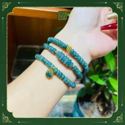 Chuỗi Bánh Xe Lam Ngọc Mix Charm 10K