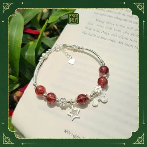 Vòng Thạch Anh Tóc Đỏ Mix Charm Bạc