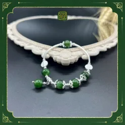 Vòng Ngọc Bích Mix Charm Bạc