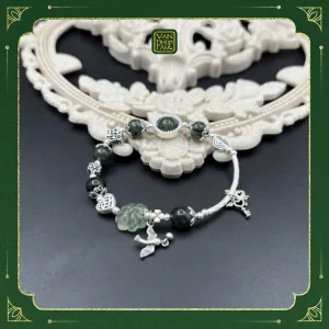 Vòng Mix Charm Bạc Và Đá Mắt Hổ Xanh Đen2
