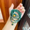Vòng Chuỗi Lam Ngọc Mix Charm, Hoa Sen, Lu Thống Và Hồ Ly Bọc Vàng 10K