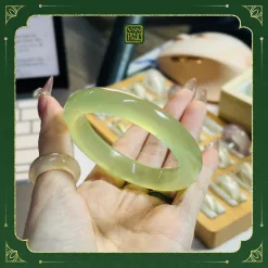 Vòng Tay Ngọc Tụ Nham Xanh Matcha