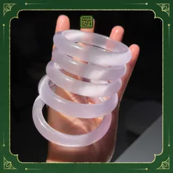 Vòng Tay Selenite Tím Bản Hẹ