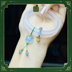 Vòng Tay Ngọc Bạch Nguyệt Quang Bản Đũa Mix Charm Aqua